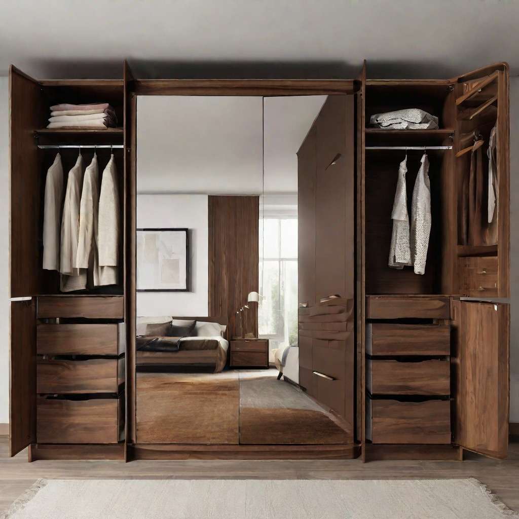 Mirrored Solid Wood Closet