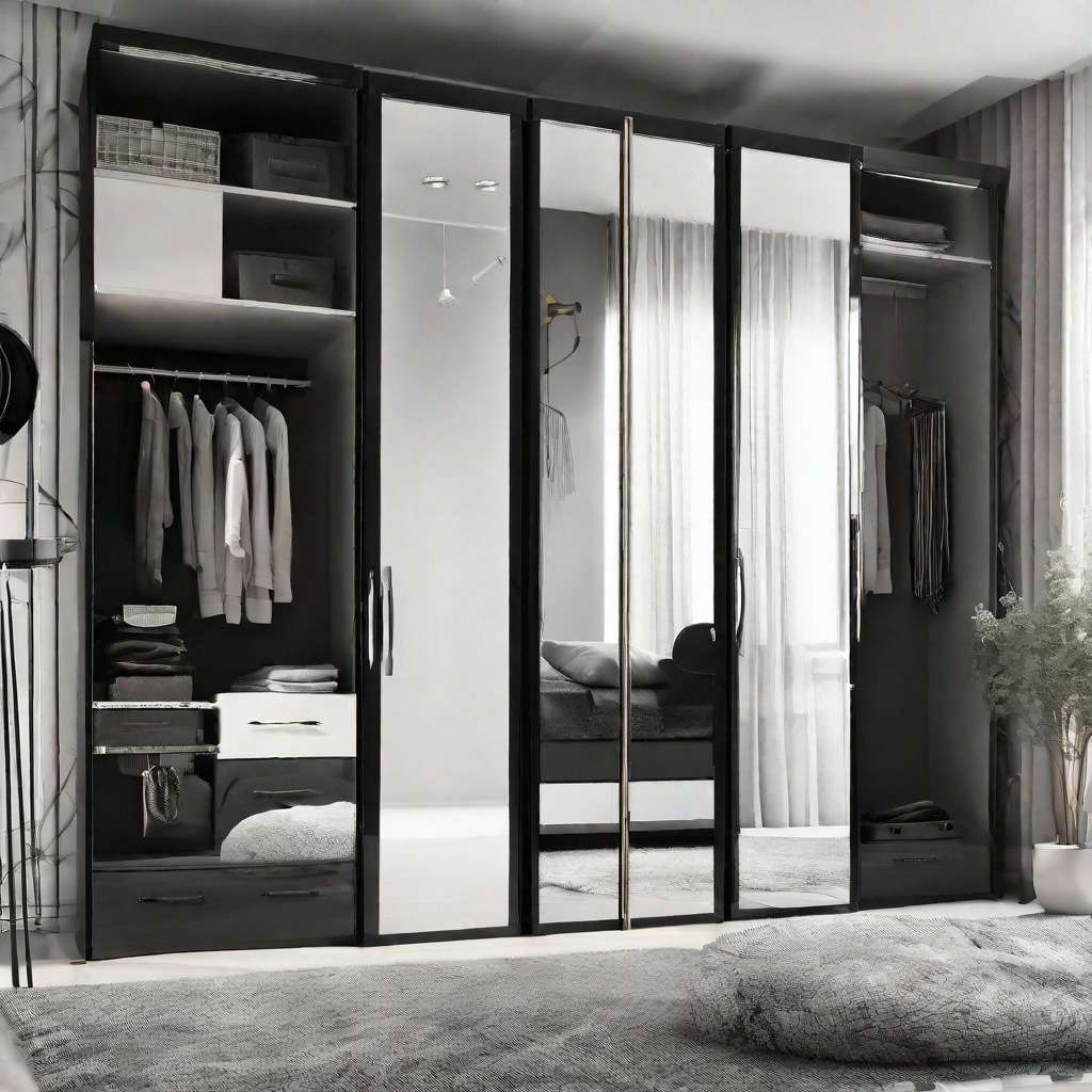 Modern Wardrobe Design with Mirrored Closure