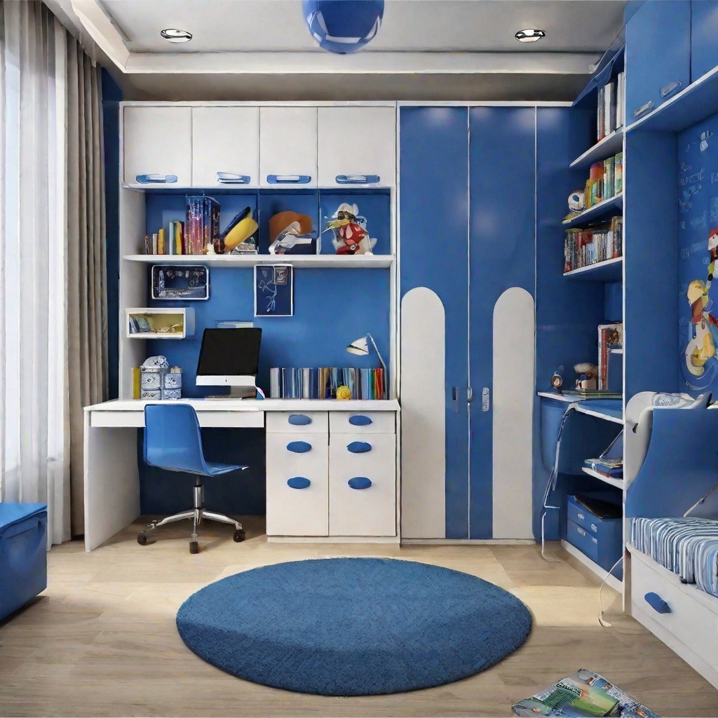 Modern Wardrobe Design with Study Table