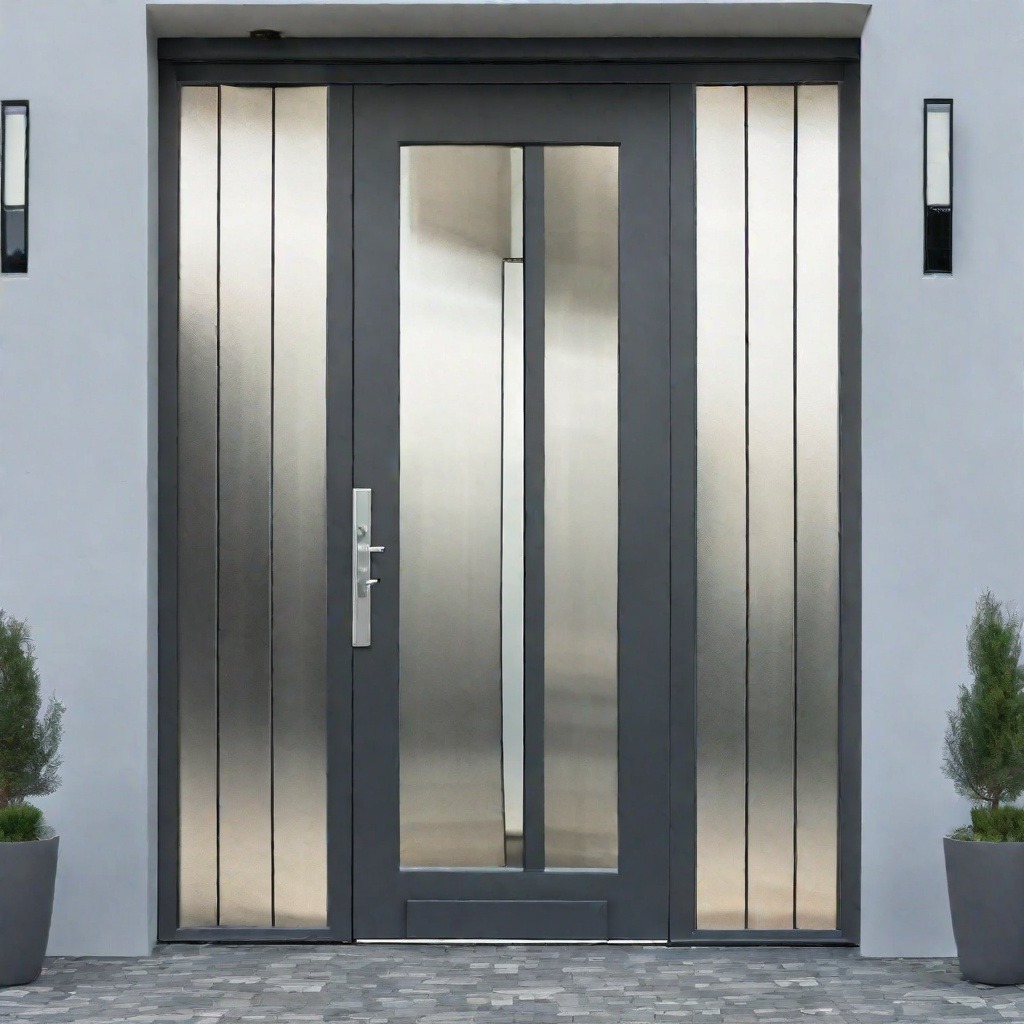 Vertical Rectangular Glass Slab On Aluminium Door