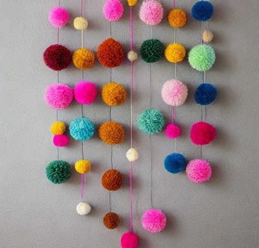 Vibrant Pom Pom Wall Hangings 