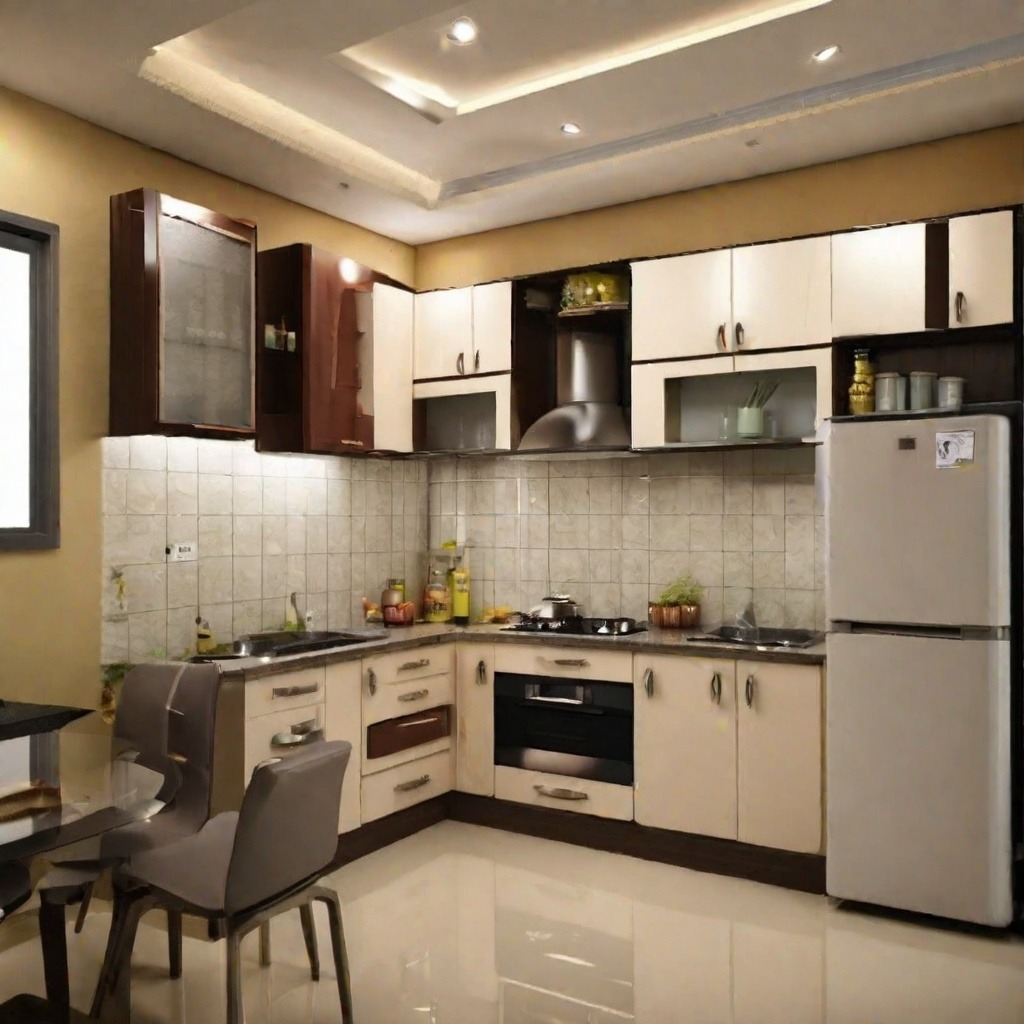 3 BHK House Plan Open Kitchen Layout