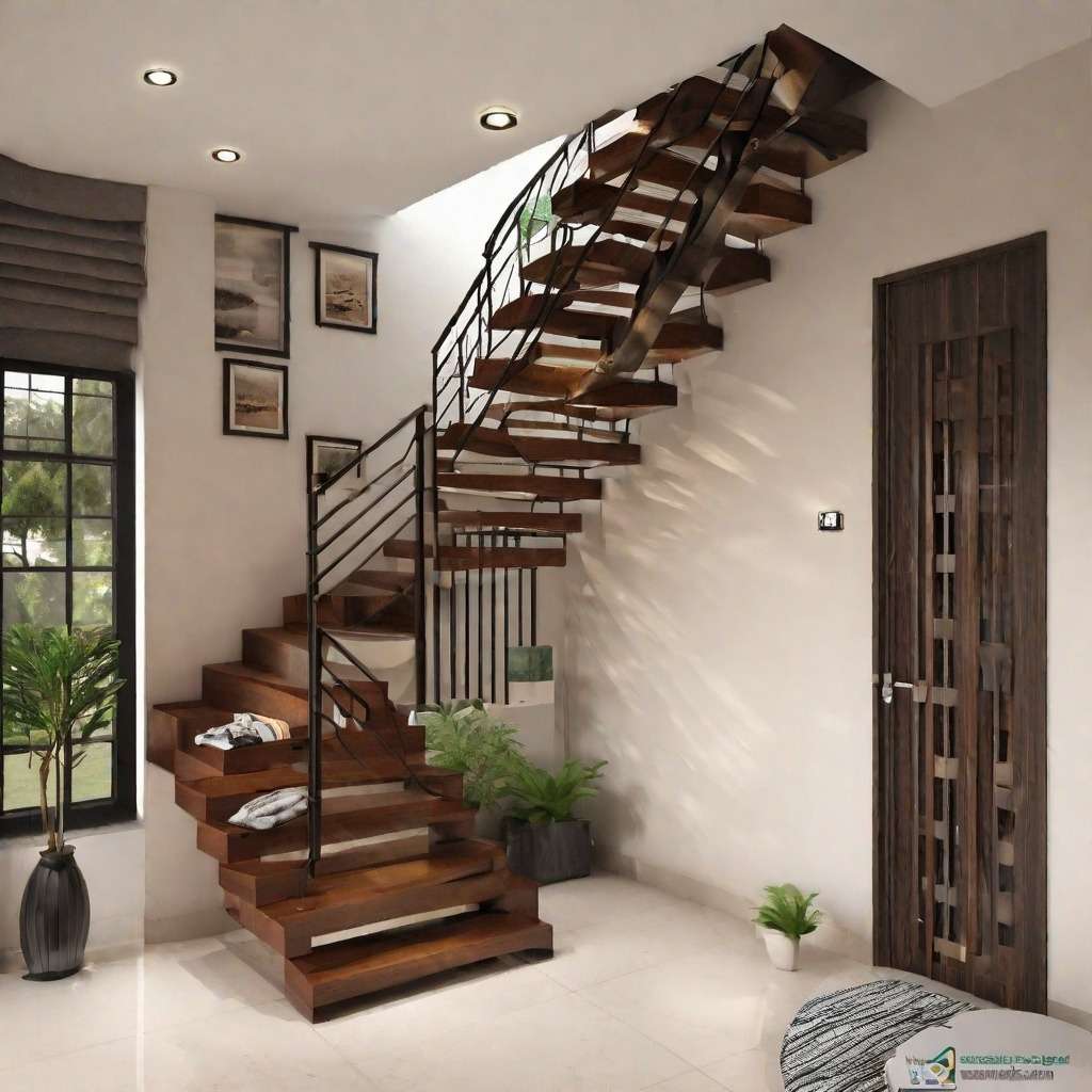 3 BHK House Plan Staircase Design