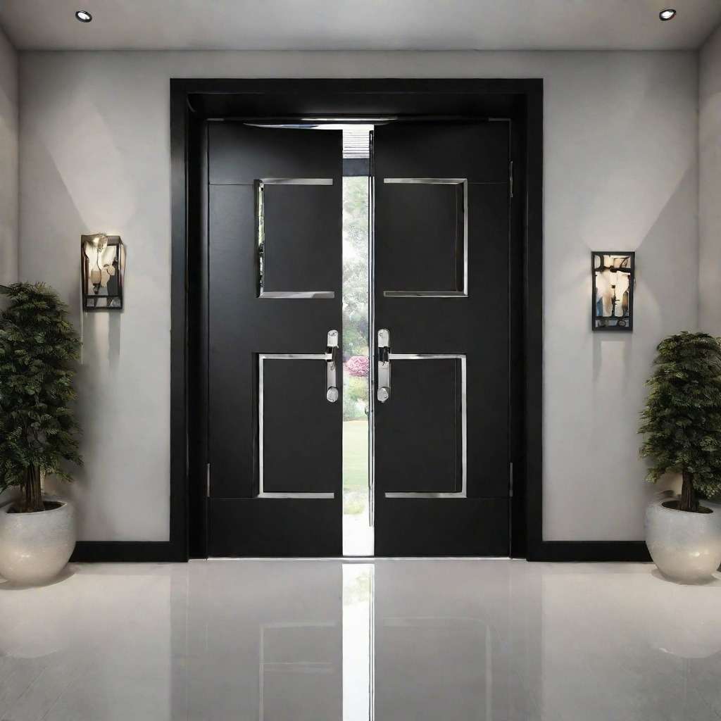 Contemporary Main Hall Double Door Design - Black Beauty