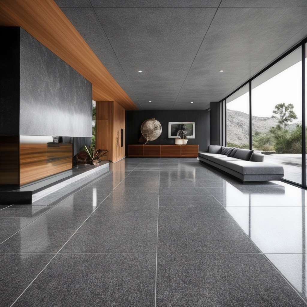 Granite Floor Design - Steel Grey Granite