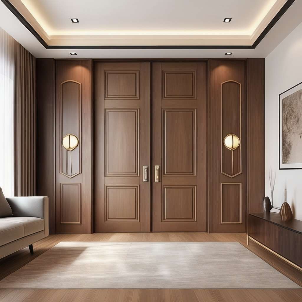 Wooden Main Hall Double Door Design - Modern Chic