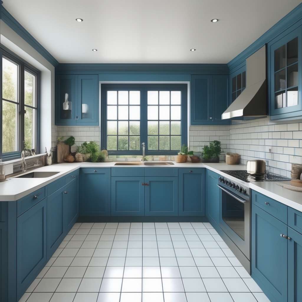 Blue Kitchen Wall Tiles Design 