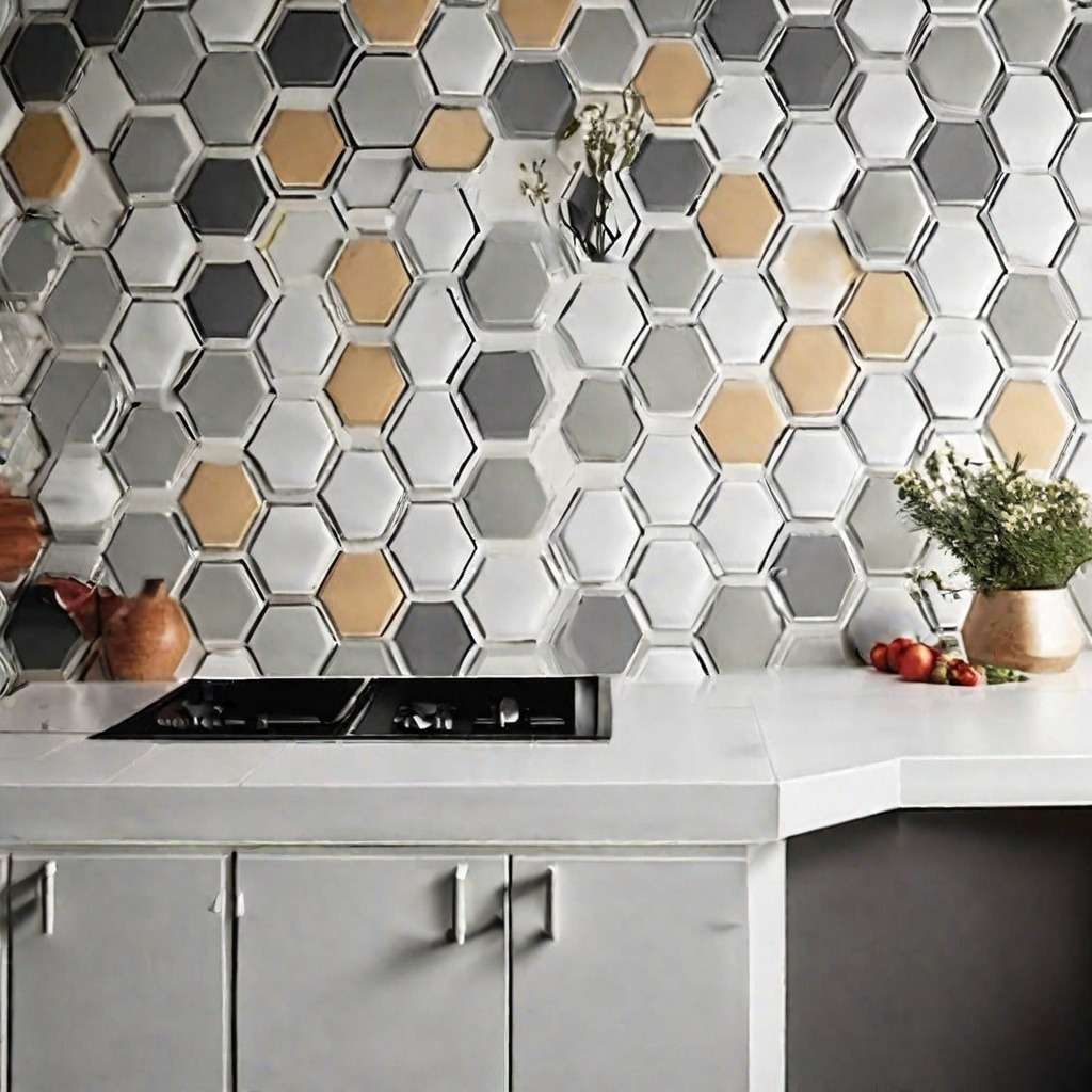 Hexagon Kitchen Wall Tiles Design