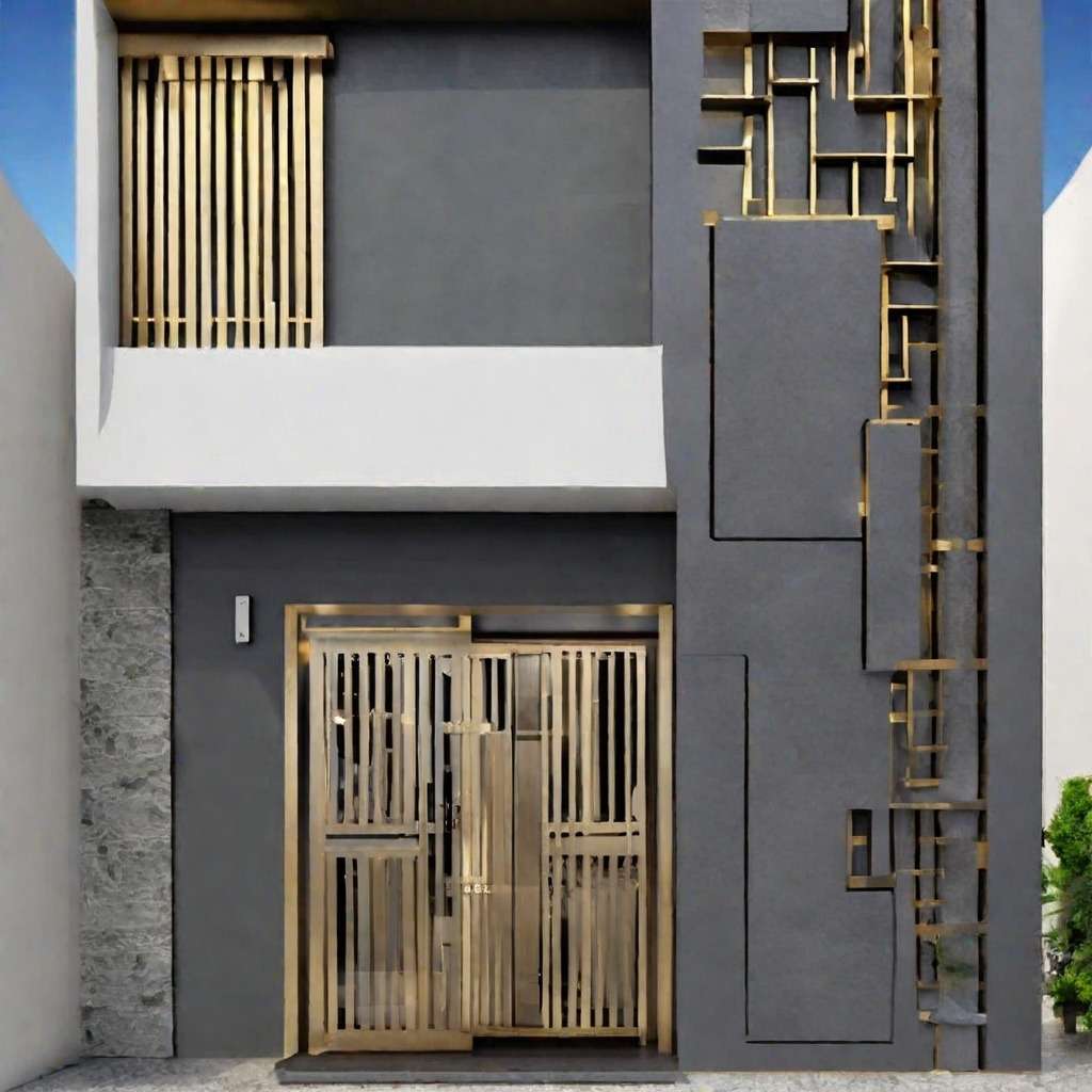 House Front Wall Design with Metal