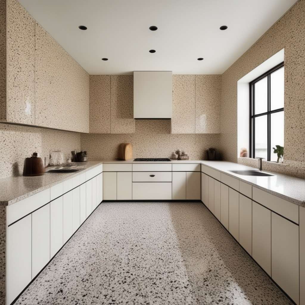 Speckled Terrazzo Kitchen Wall Tiles Design