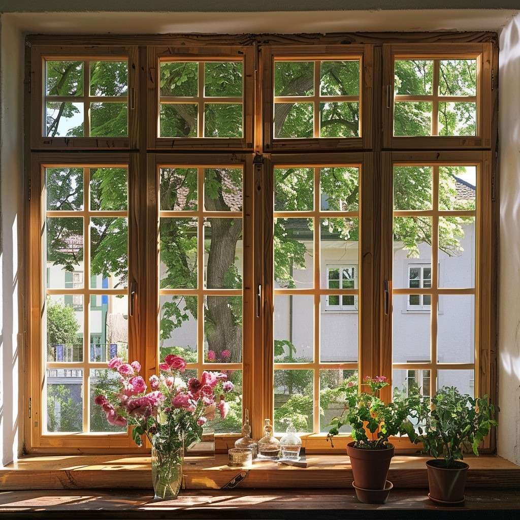 Wood Textured Window Frame