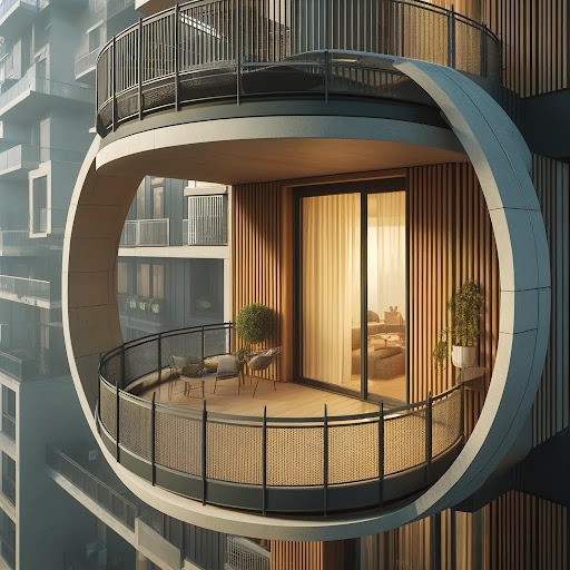 Balcony Arranged in a Tiny Circle Railing