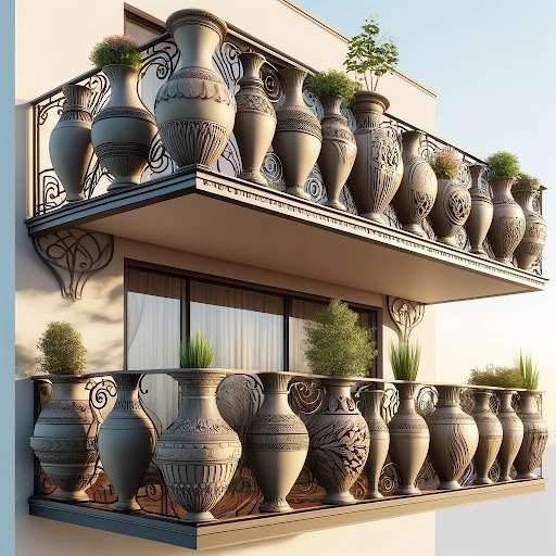 Balcony Railings in the Form of Vessels