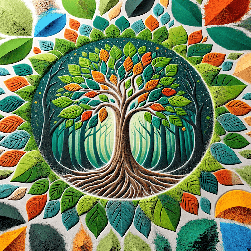 Forest-Inspired Rangoli Design