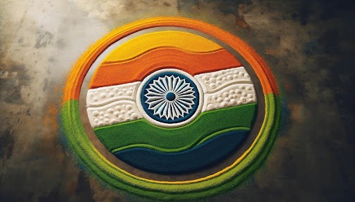 Indian Flag Rangoli Design