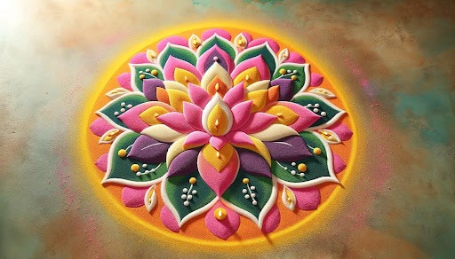 Lotus Shaped Rangoli Design