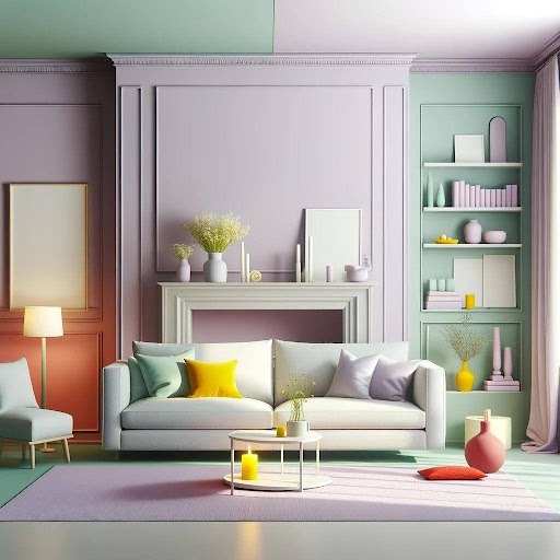 Multicolored Pastel POP with White Trim