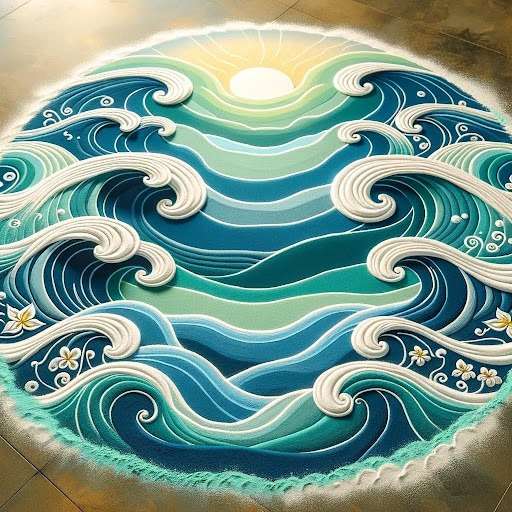 Ocean Wave Rangoli Design