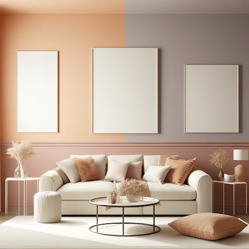 Orange and Purple Two Colour Combination For Bedroom Walls