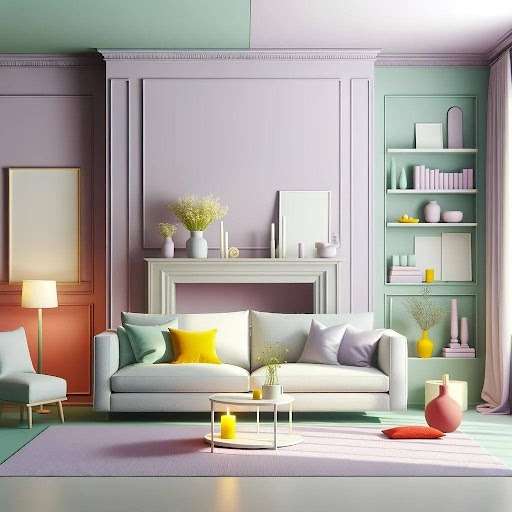 Pastel POP Colors like Lavender or Mint Green with Bright Accent Hues