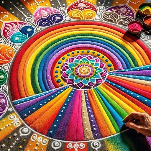 Rainbow Rangoli Design