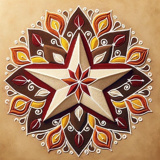 Star-Shaped Rangoli Design 