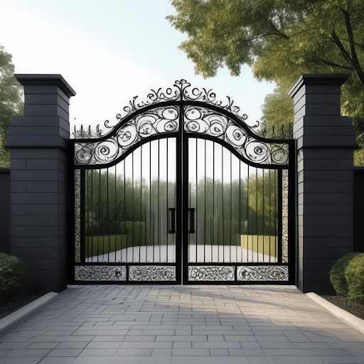 Steel Gate Design - Minimalist Monochrome