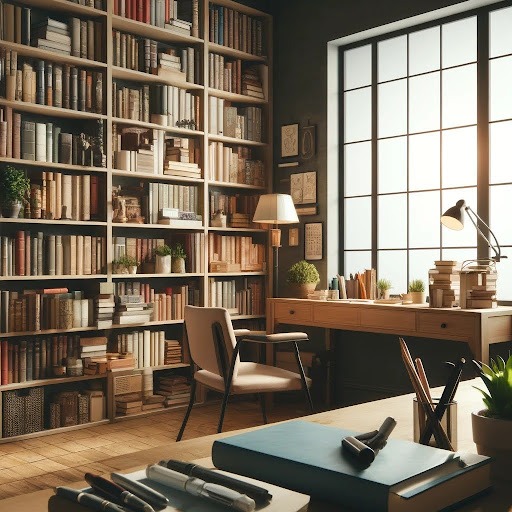 Study Room Along With Books