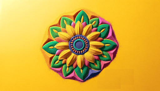 Sunflower Rangoli Design