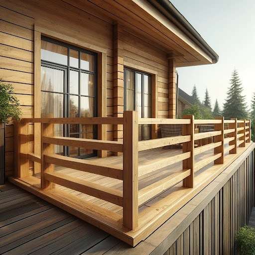 Wooden Plank-based Balcony Railing Design