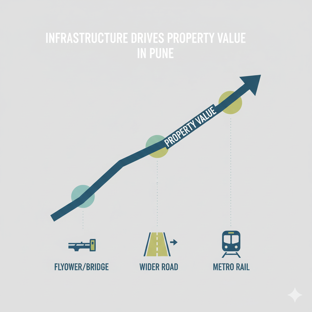 Pune property value infrastructure graph