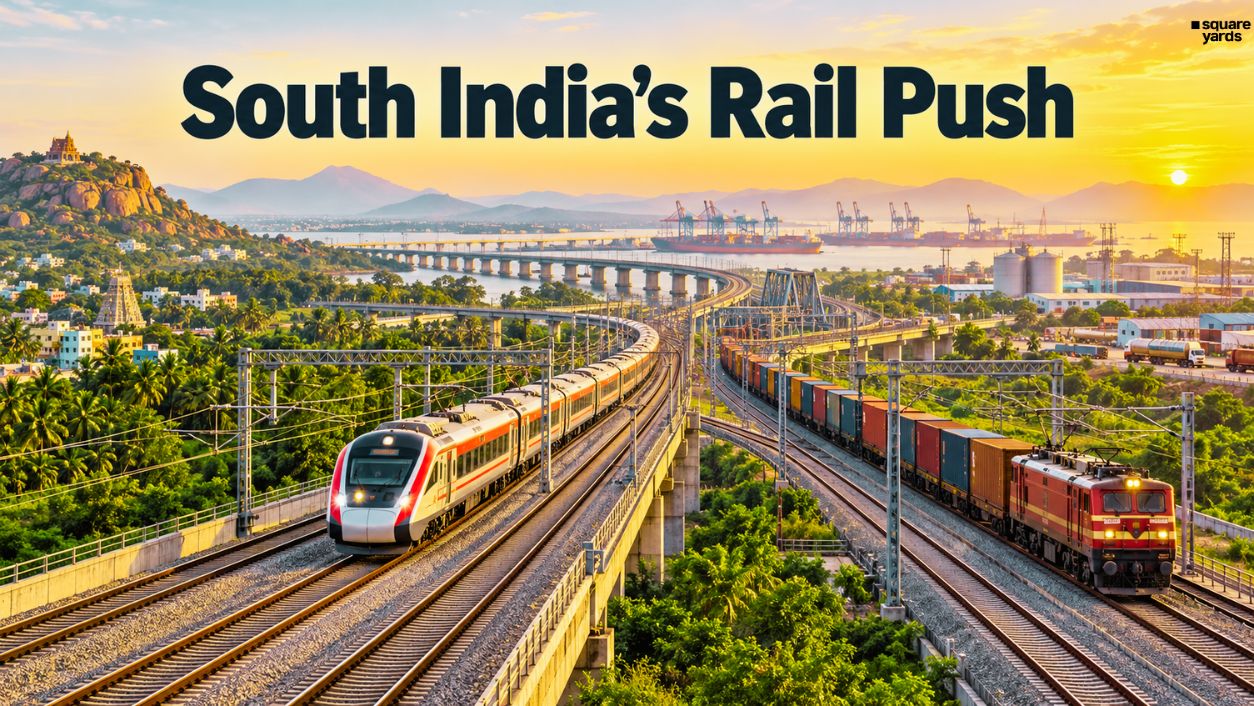 ndian Railways track multitracking construction work representing the Rs 10,021-crore Cabinet-approved rail expansion across South India